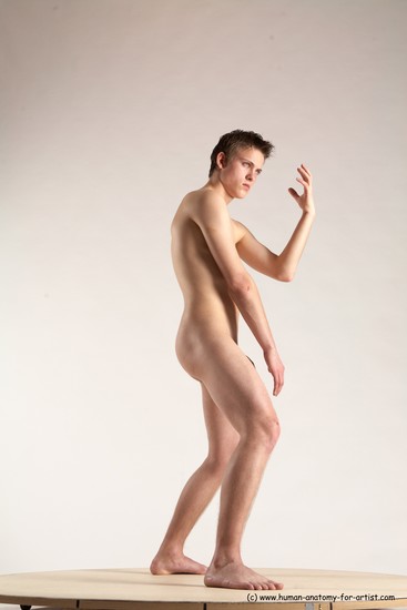 Nude Man White Standing poses - ALL Athletic Short Brown Standing poses - simple Multi angles poses Realistic