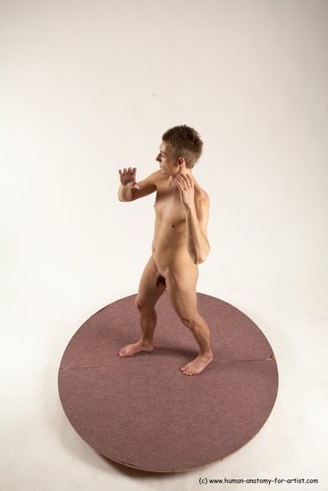 Nude Man White Standing poses - ALL Slim Short Brown Standing poses - simple Multi angles poses Realistic