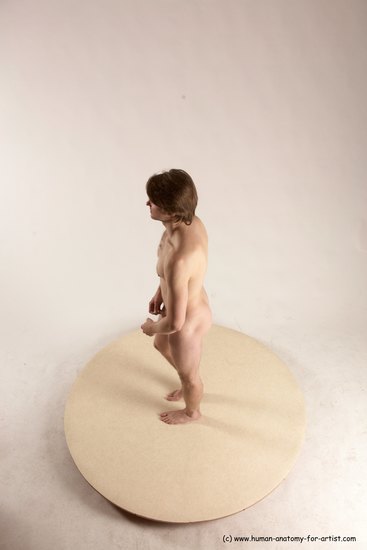 Nude Man White Standing poses - ALL Slim Short Brown Standing poses - simple Multi angles poses Realistic