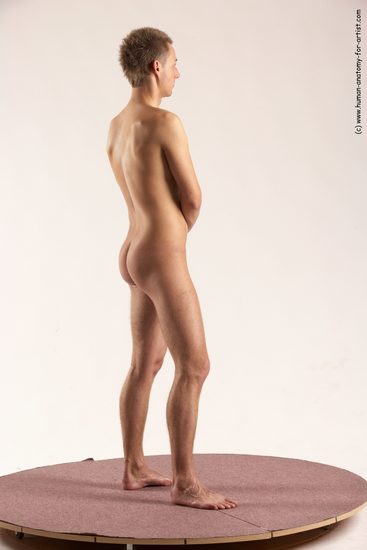 Nude Man White Standing poses - ALL Slim Short Brown Standing poses - simple Multi angles poses Realistic