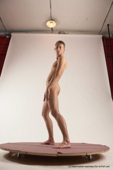 Nude Man White Standing poses - ALL Slim Short Brown Standing poses - simple Multi angles poses Realistic