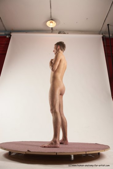 Nude Man White Standing poses - ALL Slim Short Brown Standing poses - simple Multi angles poses Realistic