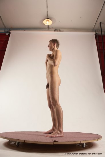 Nude Man White Standing poses - ALL Slim Short Brown Standing poses - simple Multi angles poses Realistic