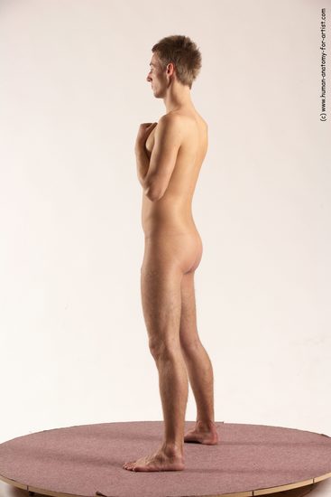 Nude Man White Standing poses - ALL Slim Short Brown Standing poses - simple Multi angles poses Realistic