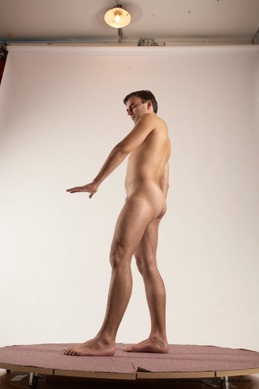 Nude Man White Standing poses - ALL Slim Short Brown Standing poses - simple Multi angles poses Realistic