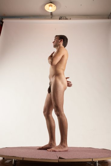 Nude Man White Standing poses - ALL Slim Short Brown Standing poses - simple Multi angles poses Realistic