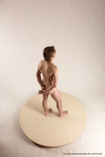 Nude Man White Standing poses - ALL Slim Short Brown Standing poses - simple Multi angles poses Realistic