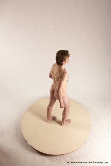 Nude Man White Standing poses - ALL Slim Short Brown Standing poses - simple Multi angles poses Realistic