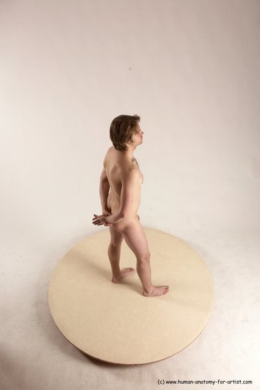 Nude Man White Standing poses - ALL Slim Short Brown Standing poses - simple Multi angles poses Realistic