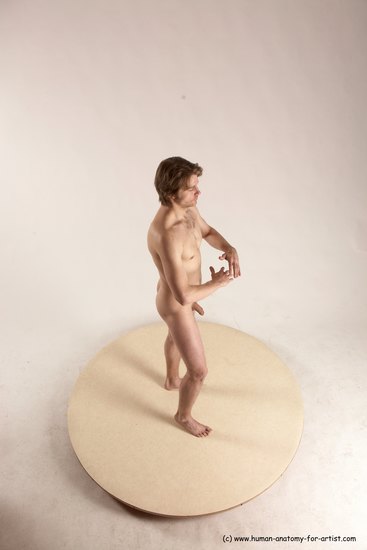 Nude Man White Standing poses - ALL Slim Short Brown Standing poses - simple Multi angles poses Realistic