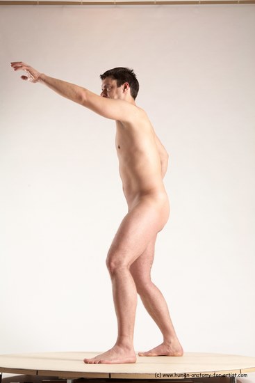 Nude Man White Standing poses - ALL Average Short Brown Standing poses - simple Multi angles poses Realistic