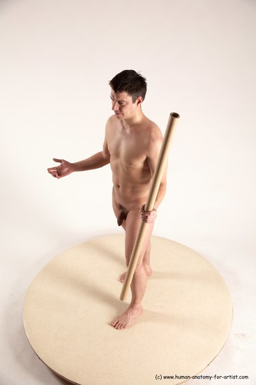 Nude Man White Standing poses - ALL Average Short Brown Standing poses - simple Multi angles poses Realistic