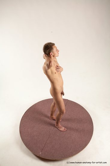 Nude Man White Standing poses - ALL Slim Short Brown Standing poses - simple Multi angles poses Realistic