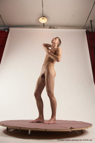 Nude Man White Standing poses - ALL Slim Short Brown Standing poses - simple Multi angles poses Realistic