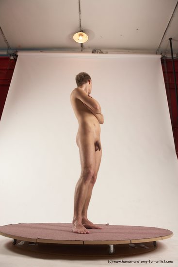 Nude Man White Standing poses - ALL Slim Short Brown Standing poses - simple Multi angles poses Realistic