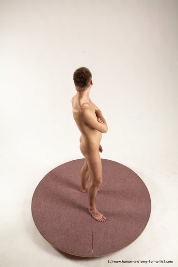 Nude Man White Standing poses - ALL Slim Short Brown Standing poses - simple Multi angles poses Realistic