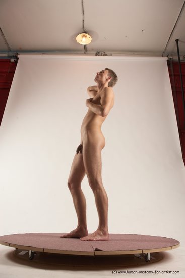 Nude Man White Standing poses - ALL Slim Short Brown Standing poses - simple Multi angles poses Realistic