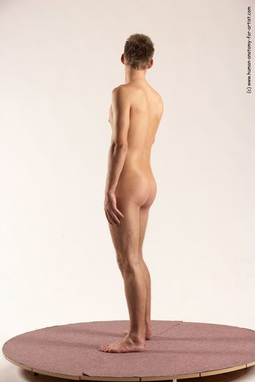 Nude Man White Standing poses - ALL Slim Short Brown Standing poses - simple Multi angles poses Realistic