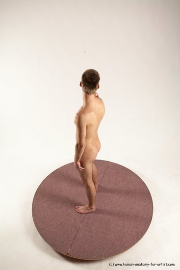 Nude Man White Standing poses - ALL Slim Short Brown Standing poses - simple Multi angles poses Realistic