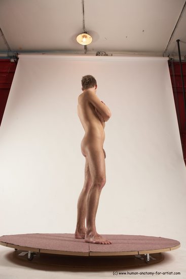 Nude Man White Standing poses - ALL Slim Short Brown Standing poses - simple Multi angles poses Realistic