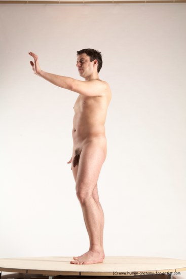 Nude Man White Standing poses - ALL Average Short Brown Standing poses - simple Multi angles poses Realistic