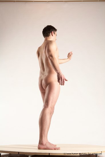 Nude Man White Standing poses - ALL Average Short Brown Standing poses - simple Multi angles poses Realistic