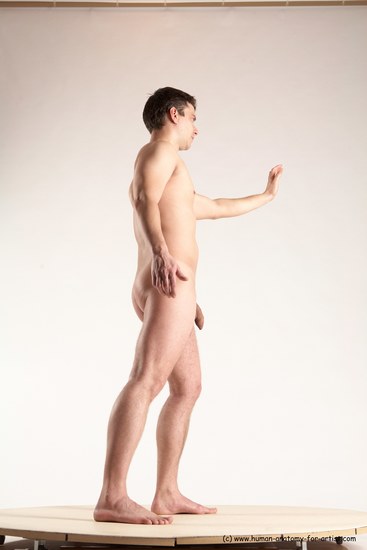 Nude Man White Standing poses - ALL Average Short Brown Standing poses - simple Multi angles poses Realistic