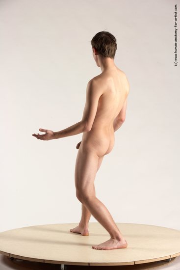 Nude Man White Standing poses - ALL Slim Short Brown Standing poses - simple Multi angles poses Realistic