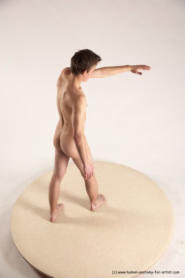 Nude Man White Standing poses - ALL Slim Short Brown Standing poses - simple Multi angles poses Realistic