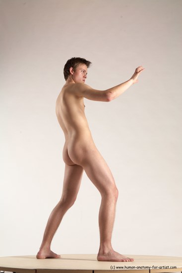 Nude Man White Standing poses - ALL Slim Short Brown Standing poses - simple Multi angles poses Realistic