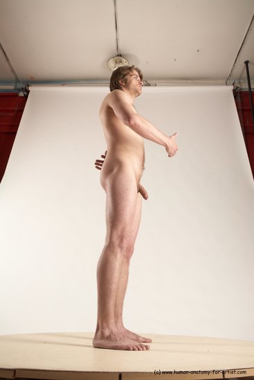 Nude Man White Standing poses - ALL Slim Short Brown Standing poses - simple Multi angles poses Realistic