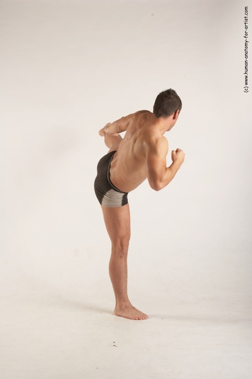 Underwear Martial art Man White Standing poses - ALL Average Short Brown Standing poses - simple Academic