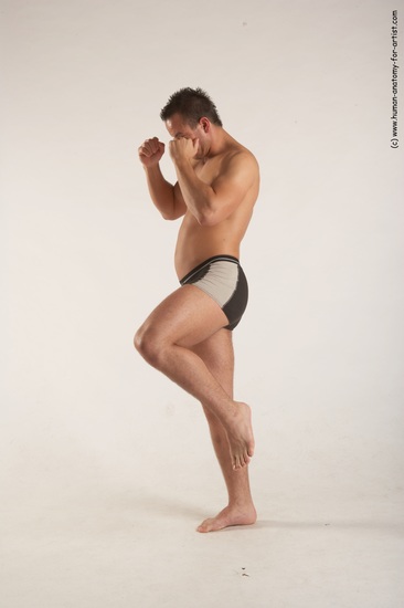 Underwear Martial art Man White Standing poses - ALL Average Short Brown Standing poses - simple Academic