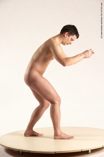 Nude Man White Standing poses - ALL Average Short Brown Standing poses - simple Multi angles poses Realistic