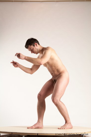 Nude Man White Standing poses - ALL Average Short Brown Standing poses - simple Multi angles poses Realistic