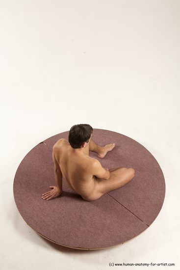 Nude Man White Sitting poses - simple Slim Short Brown Sitting poses - ALL Multi angles poses Realistic