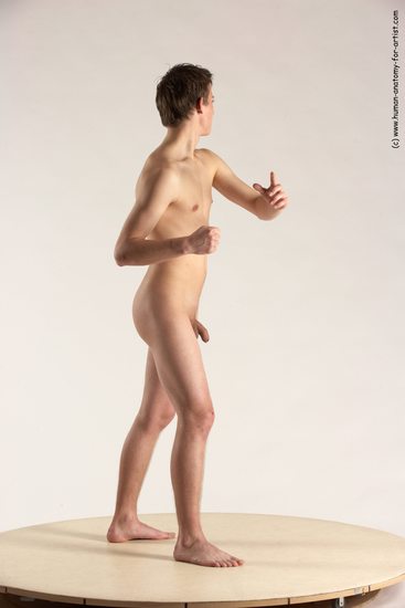 Nude Man White Standing poses - ALL Slim Short Brown Standing poses - simple Multi angles poses Realistic