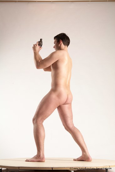 Nude Fighting with gun Man White Standing poses - ALL Average Short Brown Standing poses - simple Multi angles poses Realistic