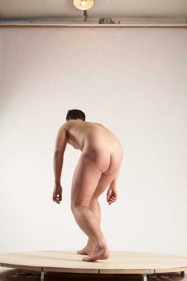 Nude Man White Standing poses - ALL Average Short Brown Standing poses - bend over Multi angles poses Realistic