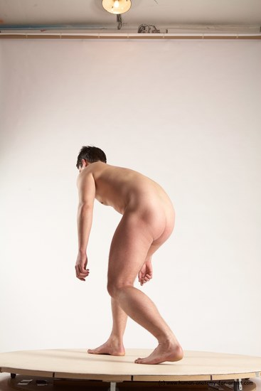 Nude Man White Standing poses - ALL Average Short Brown Standing poses - bend over Multi angles poses Realistic