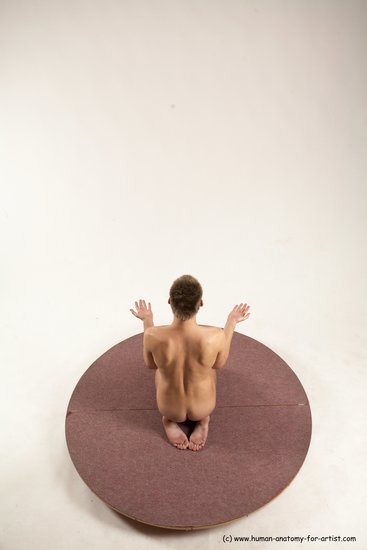 Nude Man White Slim Short Brown Sitting poses - ALL Multi angles poses Realistic