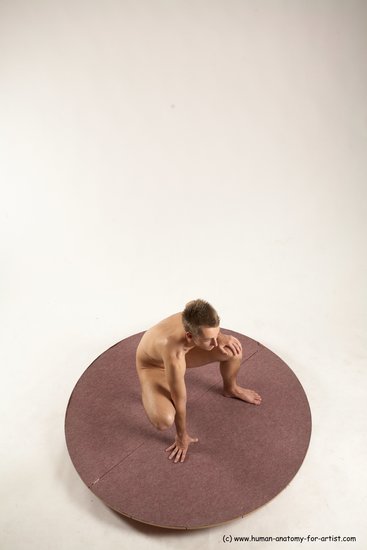 Nude Man White Standing poses - ALL Slim Short Brown Standing poses - knee-bend Multi angles poses Realistic