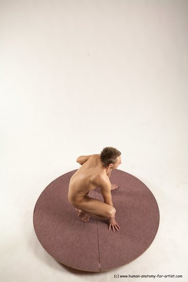 Nude Man White Standing poses - ALL Slim Short Brown Standing poses - knee-bend Multi angles poses Realistic