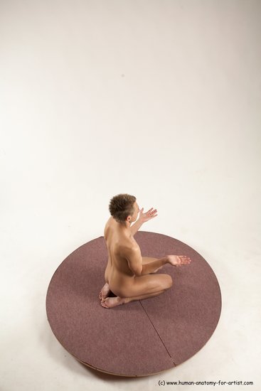 Nude Man White Slim Short Brown Sitting poses - ALL Multi angles poses Realistic