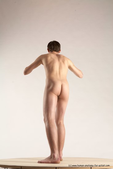 Nude Man White Standing poses - ALL Slim Short Brown Standing poses - simple Multi angles poses Realistic