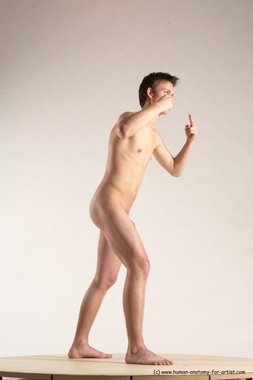 Nude Man White Standing poses - ALL Slim Short Brown Standing poses - simple Multi angles poses Realistic