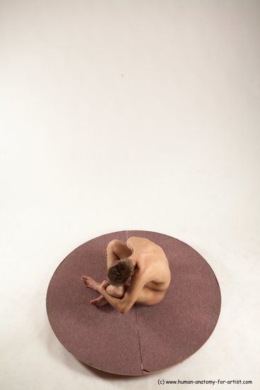 Nude Man White Sitting poses - simple Slim Short Brown Sitting poses - ALL Multi angles poses Realistic