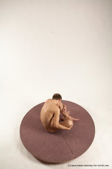 Nude Man White Sitting poses - simple Slim Short Brown Sitting poses - ALL Multi angles poses Realistic