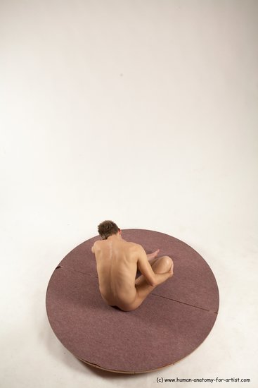 Nude Man White Sitting poses - simple Slim Short Brown Sitting poses - ALL Multi angles poses Realistic