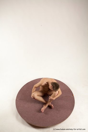 Nude Man White Sitting poses - simple Slim Short Brown Sitting poses - ALL Multi angles poses Realistic